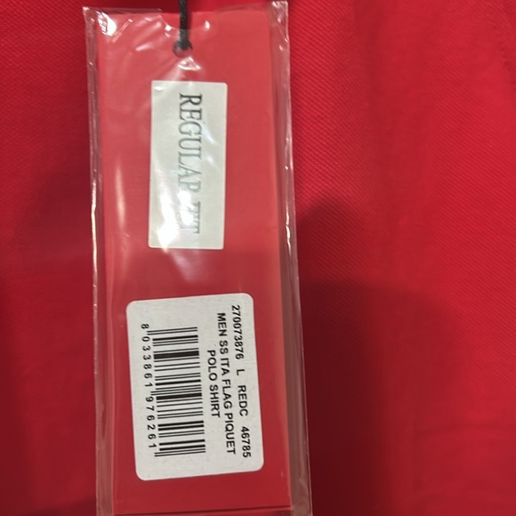 SCUDERIA FERRARI MENS POLO SHIRT ITA FLAG PIQUET RED SZ LG NEW - Picture 9 of 11